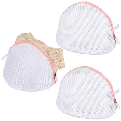 3Pcs Bra Wash Bags, Large Bra Laundry Bags for Washing Machine, Underwear Brassiere Bag Set for Washing Machine With Zipper Women Delicates (A to D Cups)