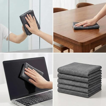 5 Pack Microfiber Cleaning Cloths (20x25cm) — Lightweight, Lint-Free & Streak-Free Towels for Delicate Surfaces, Electronics and Glass - size: 20*25CM