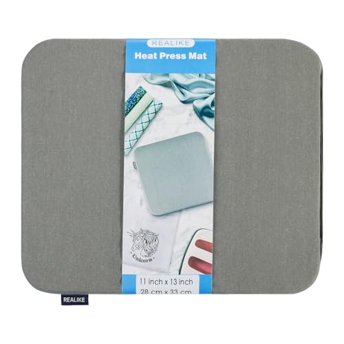 REALIKE Heat Press Mat Compatible with Cricut Easy Press 2/Cricut Easy Press(11X13 inch), Easy Press Mat for HTV Craft Vinyl Ironing Insulation Transfer Projects - color: Gray Easy Press Mat 11"×13", size: 11"×13"