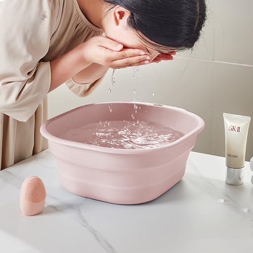 Collapsible Wash Basin Set of 3, Foldable Large Medium Small Wash Basins, Portable Plastic Basins for Laundry, Bottles, Travel, Camping (Pink) - color: Pink