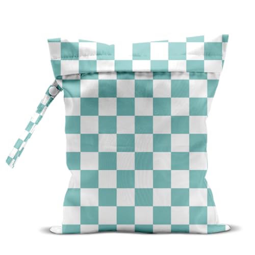 Wet Bag for Swimsuit, Beach Travel Essentials Wet Dry Bag, for Sunscreen Toiletry Dirty Clothes Yoga Gym Diaper, Friends Summer Beach Vacation Gifts. Blue white plaid - color: Blue White Plaid