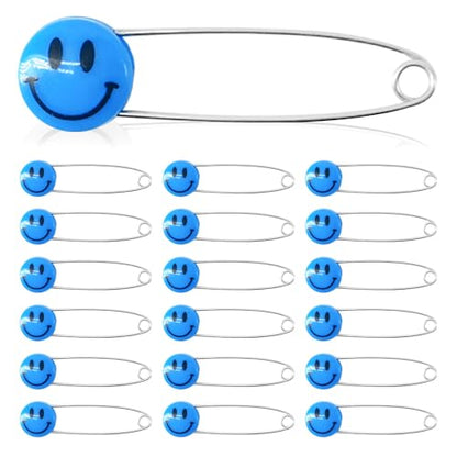 50 PCS Safety Pin 53mm/2.1in Baby Diaper Pins for Cloth - Plastic Head, Stainless Steel With Locking Closures - Nappy Pins for Crafts (XL/Blue) - color: Blue