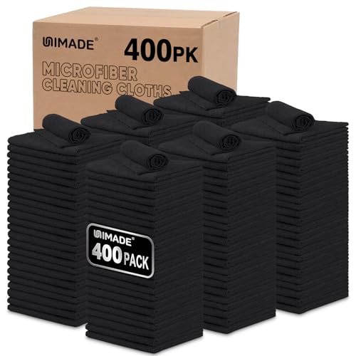 UNIMADE Microfiber Cleaning Cloth, 400 Pack Microfiber Towels for Cars - color: Black, size: 400pk