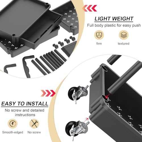 Goovilla 4 Tier Rolling Utility Cart Organizer with Removable Drawer, Black - size: 4 Tier, style: Black