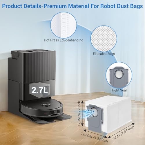 QV 35A Replacement Parts for Roborock QV 35A QV 35S QR 598 QR 798 Robotic Vacuum Cleaner with 1 Roller Brush,4 Mops,4 HEAP,4 Side Brushes,6 Dust Bags,1 Screwdrivers,1 Clean Brush Accessories - color: 21 Pack Sets