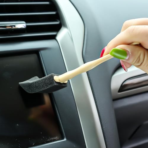 5PCS Crevice Cleaning Brush for Small Gaps, Professional Car Vent Detailing Brush with Foam Sponge, Multi-Purpose Gap Cleaning Tool for Kitchen Blinds and Home Deep Cleaning