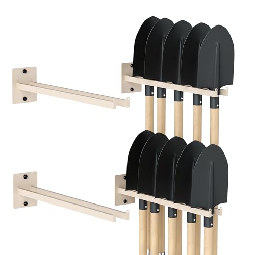 lukar 4 PCS Wall Mounted Shovel Rack with Non-slip Design