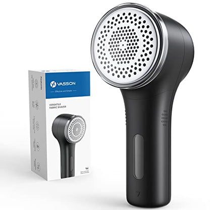 VASSON Fabric Shaver, Sweater Shavers to Remove Pilling, High-Perf Defuzzer, Rechargeable Electric Lint Shaver for Fuzz and Lint Balls from Clothing, Upholstery, Bedding (Black) - color: Black