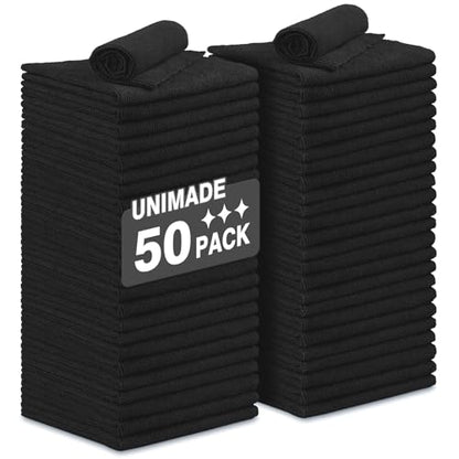 UNIMADE Microfiber Cleaning Cloth, 50 Pack Microfiber Towels - color: Black, size: 50PK