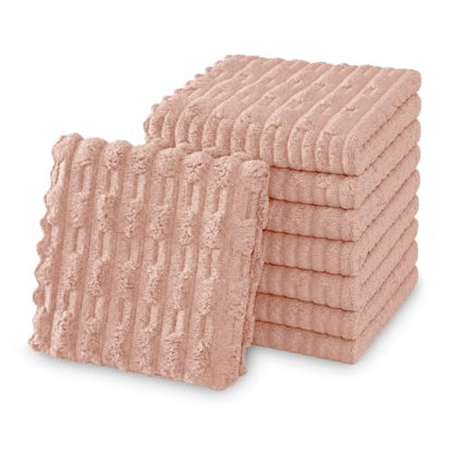 kimteny Microfiber Dish Cloths for Washing Dishes 8 Pack, Pink - color: Pink, size: 12 x 12 - 8 Pack