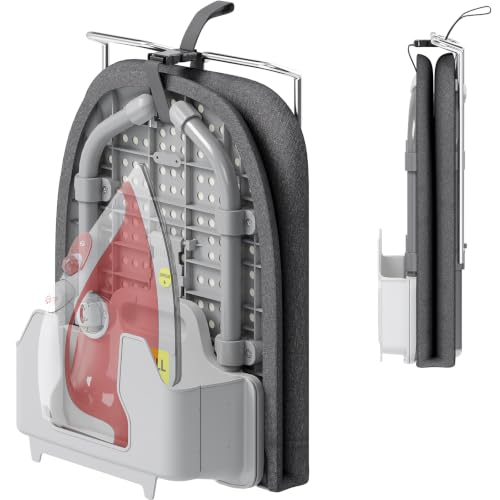 APEXCHASER Small Ironing Board, Iron Board with Iron Rest & Holder, Black - color: Black