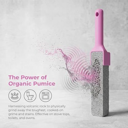 Pumice Stone for Cleaning Gas Stove Grates Top and Toilet with 2 Handle - 6Pack Cleaning Pumice Stone Toilet Bowl Cleaner for Oven