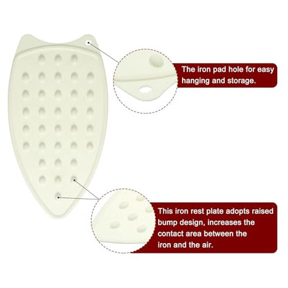 HARFINGTON Silicone Iron Rest Pad, Multipurpose Iron Hot Resistant Mat Iron Rest Plate for Ironing Board Hot Heat Resistant Steam Compact Mat, Cream - color: Cream