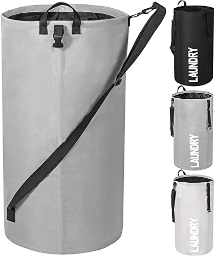 Chrislley 106L Collapsible Laundry Basket, Laundry Backpack, Laundry Bag - color: grey