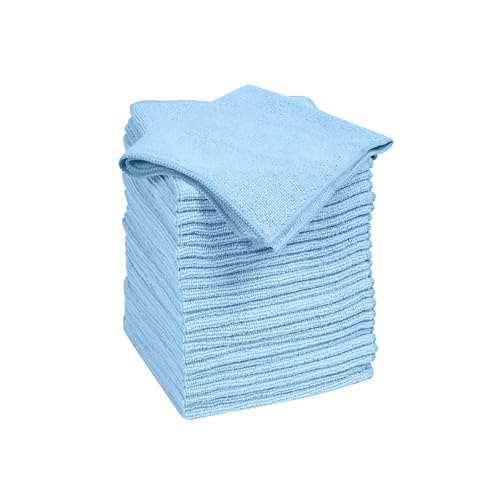 Quickie Microfiber Cleaning Cloth, 14 x 14 Inches, Blue, Pack of 24, Washable and Reusable, Ideal for Multi-Surface Indoor/Outdoor Dusting and Polishing - size: 14 inch x 14 inch, style: 24 Pack