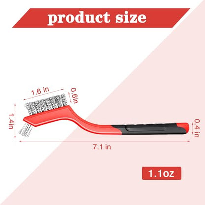 24-Pack Wire Brush Set, Stainless Steel Scrub Cleaning Brushes with Ergonomic Grip & Hanging Hole, for Kitchen, Bathroom, Keyboard, Car
