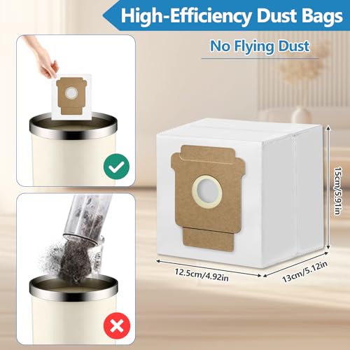 12 Pack Dust Bags Compatible with iRobot Roomba 105X,104,105,Plus 405,505,504,705 Vac,415X,705X, Vacuum Bags, Large Capacity Disposable Replacement Bags - size: 105 Vacuum Bags
