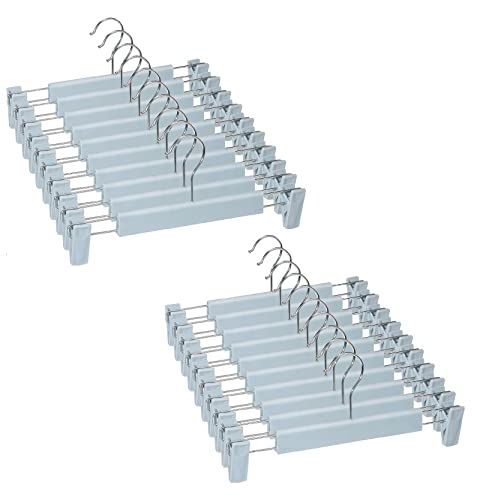Pants Hangers with Clips, Skirt Hangers, 20 Pack, Light Blue - color: Light Blue, size: 20Pack