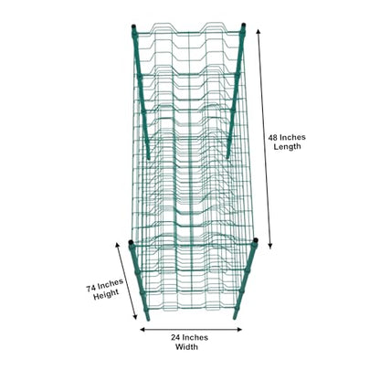 PRO&Family 24" x 48" Stationary Green Epoxy 4-Tier Commercial Drying Rack with Casters – Heavy Duty Wire Shelving for Dish Drying, Kitchen Storage & Food Service Use (3" Slots) - size: 24" x 48" Stationary