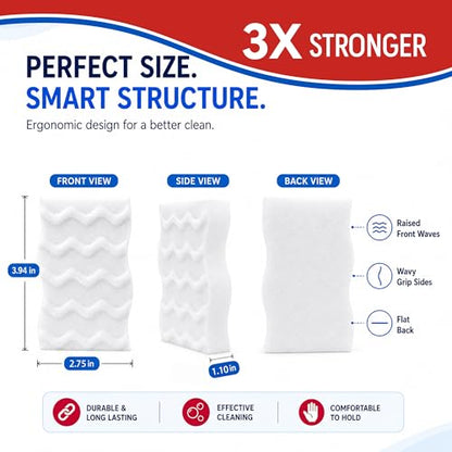 3X Density Magic Sponge Eraser, 20 Pack Cleaning Sponge for Kitchen & Bath
