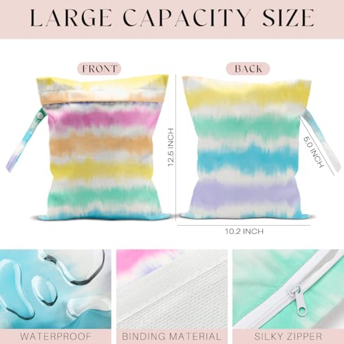 2 Pcs Wet Bag, Wet Dry Bag, Wet Bag for Swimsuit, Travel, Beach, Pool, Diapers, Dirty Yoga Gym Clothes, Toiletries, Makeup Bag, Eucalyptus Palm Leaves Print Tropical Plant Birthday Gift. - color: multicolour239