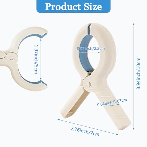 6 Pack Windproof Clothes Pins for Beach Blankets, Beach Towels Clips, 3.94 Inch Towel Clamps for Beach, Pool and Cruise Chairs