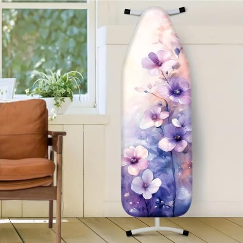 Nuxovilar Watercolor Purple Pink Ironing Board Cover Cotton 15"x54" - color: Ylu03222, size: 15×54 inch