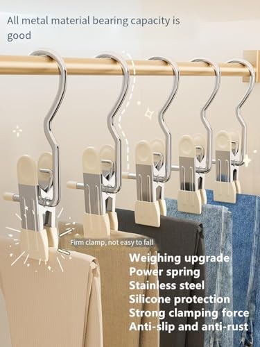 10/30/50Pcs Space-Saving Clothespin, Upgrade Double Head Clamp Dipped Hanger for Closet Hooks Garment Clip Hat Pants Storage Hanging Travel Hook (White, 10PCS) - size: 10PCS