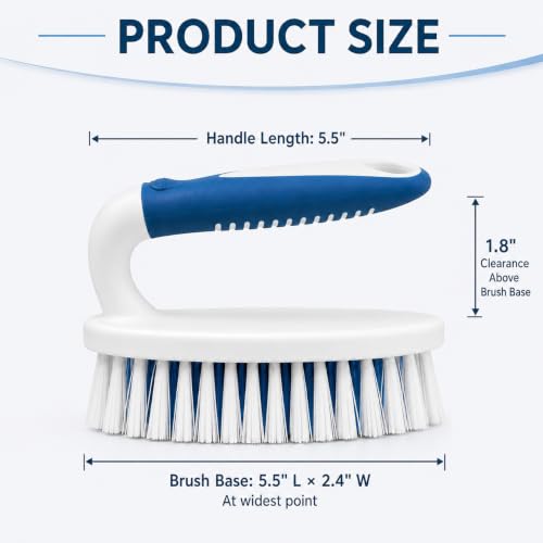 Scrub Brush, 2 Pack Household Cleaning Brushes with Stiff Bristles, Scrubbing Brush for Carpet, Shower, Bathtub, Kitchen, Pool Tile, Bathroom Scrubber