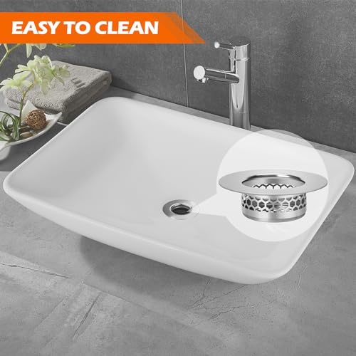 Bathroom Sink Strainer, Bathtub Lavatory Sink Drain Strainer Hair Catcher for Laundry, Mop Pool, Utility, Slop, RV Sink。Fit Hole Size from1.4~1.5",3 Pack(Product SIZE1.3inch) - size: 1.3”(Fit Hole Size from 1.5")