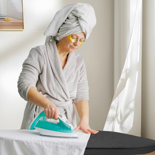 Ironing Board, 43x14 Inch Iron Board with Steam Rest, Heavy Duty Metal Frame Legs Ironing Table with Heat Resistant Cover Mat, Foldable Full Size Hanger Ironing Stand (Black, 52" L x 14" W x 34.6" H) - color: Black
