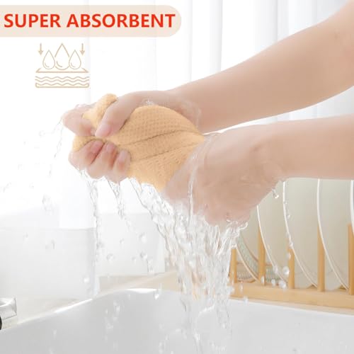 Homaxy 100% Cotton Waffle Weave Kitchen Dish Cloths 18-Pack, Apricot - color: Apricot, size: 12 X 12 - 18 Pack