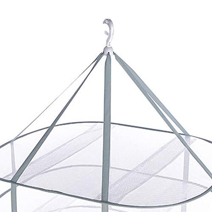 3 Tier Folding Drying Rack, 10Lb Capacity Space Saving Hanging Dryer with Fixing Band, Stackable Sweater Laundry Rack for Clothes, T-Shirt, Towels, Underwear, Indoor Outdoor Use, 31inch
