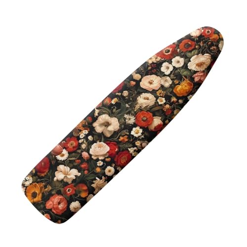 Flowers Ironing Board Cover and Pad Cover with Padding Standard Size Heat-Resistant Ironing Board with Elastic Edges Iron Boards Covers - color: Flowers2
