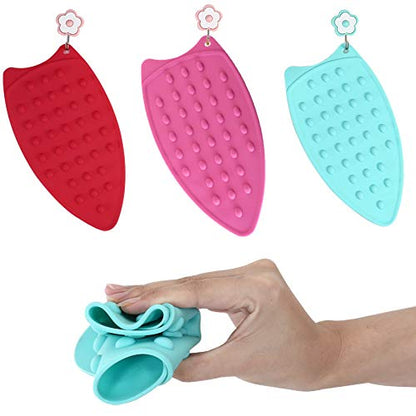 2Pack Silicone Iron Rest Pad, Thicker Series Hot Resistant Mat for Ironing Board, Easy to Use with Wall Hole and Multicolor for Home (Pink+Mint Green) - color: Pink+mint Green