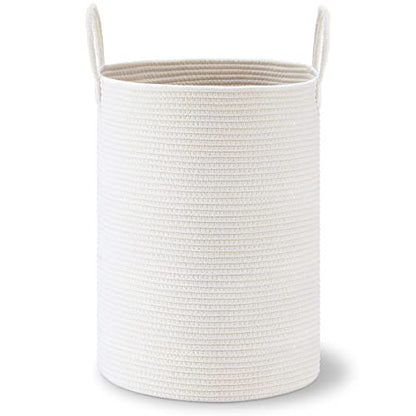 VIPOSCO 72L Tall Woven Laundry Basket Hamper, White - color: White, size: 72L