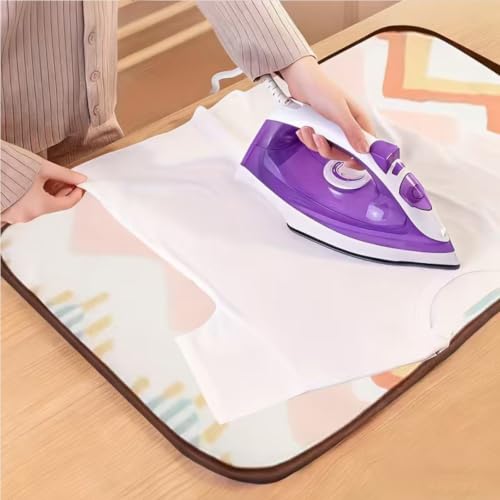 Portable Ironing Mat Blanket Heat Resistant Tabletop Ironing Pad for Countertop, Washer or Dryer, Foldable Travel Ironing Board Alternative for Small Spaces and Iron Anywhere Use (Yellow,Medium) - color: Yellow, size: Medium