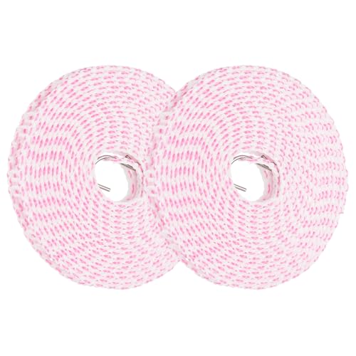 uxcell 2 Pcs Portable Travel Clothesline, 16.4ft Clothes Line Outdoors Travel Hanger Foldable Clothesline Rope with Hooks for Camping Hotel Backyard Home Cruise Ship, Pink - color: Pink, size: 5m/16.4ft