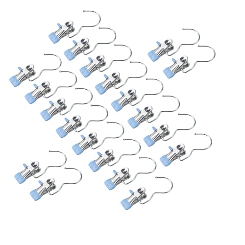 20 Pcs Stainless Steel Multi-Function Hanger Clips – Portable Hooks for Laundry Hanging & Closet Storage, Compatible with Boots, Socks, Pants, Hats, Handbags, Towels, Bras