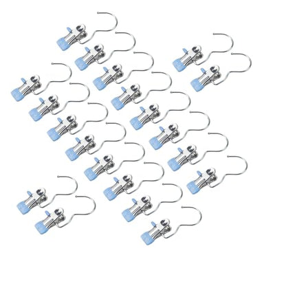 20 Pcs Stainless Steel Multi-Function Hanger Clips – Portable Hooks for Laundry Hanging & Closet Storage, Compatible with Boots, Socks, Pants, Hats, Handbags, Towels, Bras