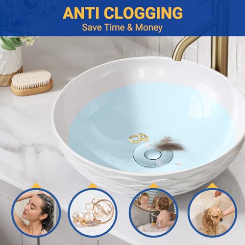 2PCS Bathroom Sink Stopper Strainer, Pop-Up Bathroom Sink Drain Strainer with Removable Stainless Steel Hair Catcher Basket, Universal Fit for US Bathroom Sinks, Bathtubs, Showers & Floor Drains - color: 2pcs
