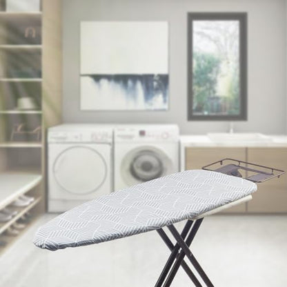 Seiritex Wide Ironing Board Cover with Padding 18 x 49 inch Heat Reflective with Hook and Loop Fasteners, Thick Padding with Elasticized Edges, 3 Layers Iron Board Cover (Gray Cube) - color: Gray Cube, size: 18x49