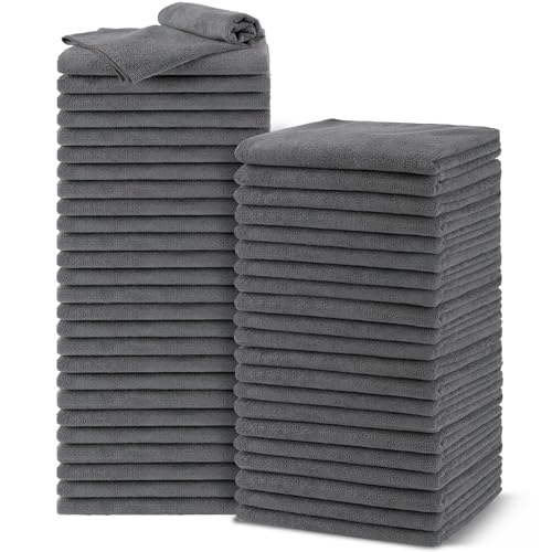 UNIMADE Salon Towels 48 Pack, Super Soft Microfiber Gym Towels - color: Grey, size: 48PK