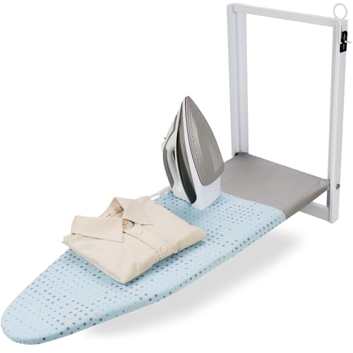 SheeChung Wall Mount Ironing Board 36"X12",Compact Wall Ironing Board,Blue - style: 36x12-Wall Mounted Blue