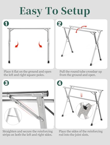 Folding Stainless Steel Laundry Drying Rack 79 Inches - size: 79''