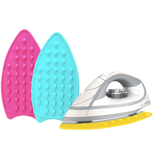 2Pack Silicone Iron Rest Pad, Thicker Series Hot Resistant Mat for Ironing Board, Easy to Use with Wall Hole and Multicolor for Home (Pink+Mint Green) - color: Pink+mint Green
