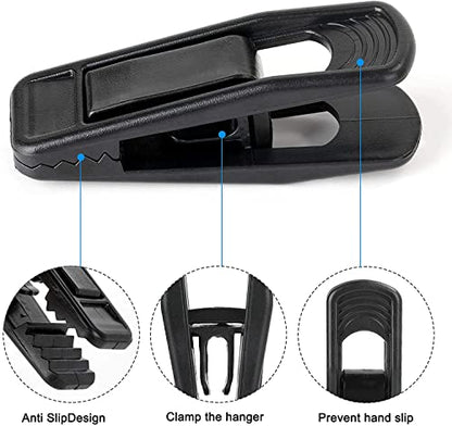 Tinfol Black Plastic Hanger Clips, 20 Pack Pant Finger Clips, Multi-Purpose Strong Pinch Grip Clip for Slim-line Clothes Hangers - color: Black, size: 20PCS