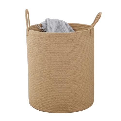 Woven Laundry Basket, Nursery Hamper, 15x15x18 Inch, Oatmeal - color: Oatmeal