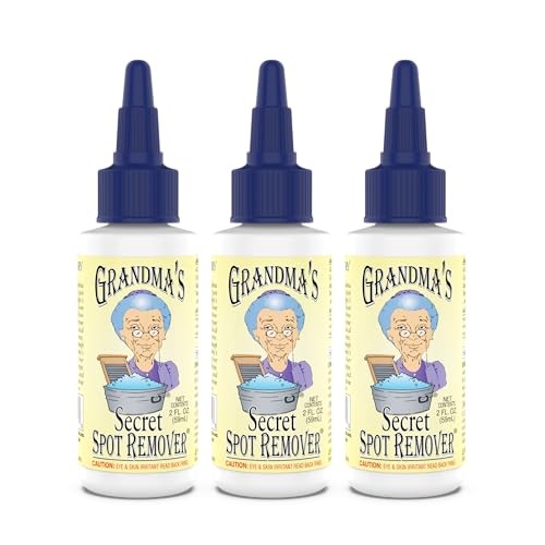 Grandma's Secret Spot Remover Laundry Spray - Chlorine, Bleach and Toxin-Free Fabric Stain Remover for Clothes - Removes Oil, Paint, Blood and Pet Stains - 2 Oz, 3 Pack - size: 2.00 Fl Oz (Pack of 3), style: Spot Remover