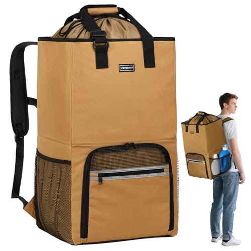 Vorspack Laundry Backpack with Shoulder Straps, Extra Large Hamper, Kahki - color: Khaki, size: Large